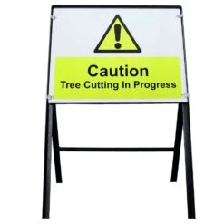 Tree Cutting In Progress Warning Safety Sign -Garden Care Specialty Shop cautiontreecuttingstandfronlisted 1