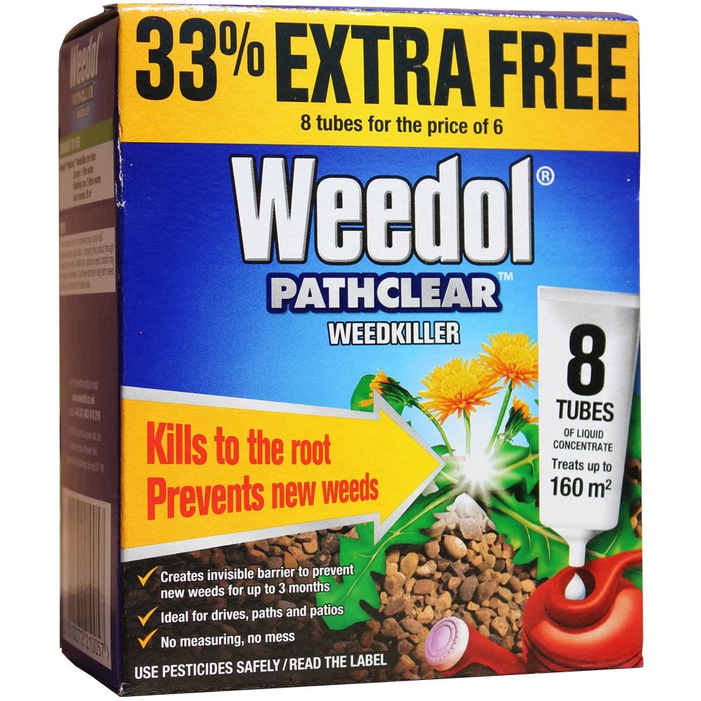 Weedol Pathclear 8 TUBES -Contact & Long-Lasting Weedkiller 1 Weedol Pathclear 8 TUBES -Contact & Long-Lasting Weedkiller